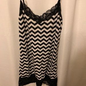 Chevron lace tank top